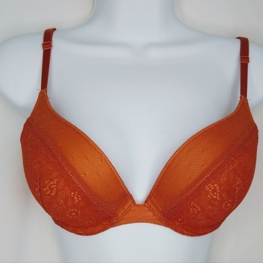 Victoria's Secret Very Sexy Lace Push-up Bra 32D Burnt Orange Copper